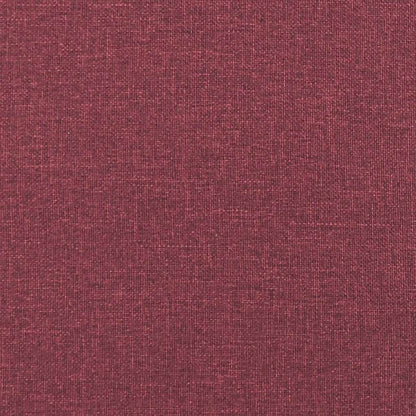 3-teiliges Sofa-Set mit Kissen, weinroter Stoff