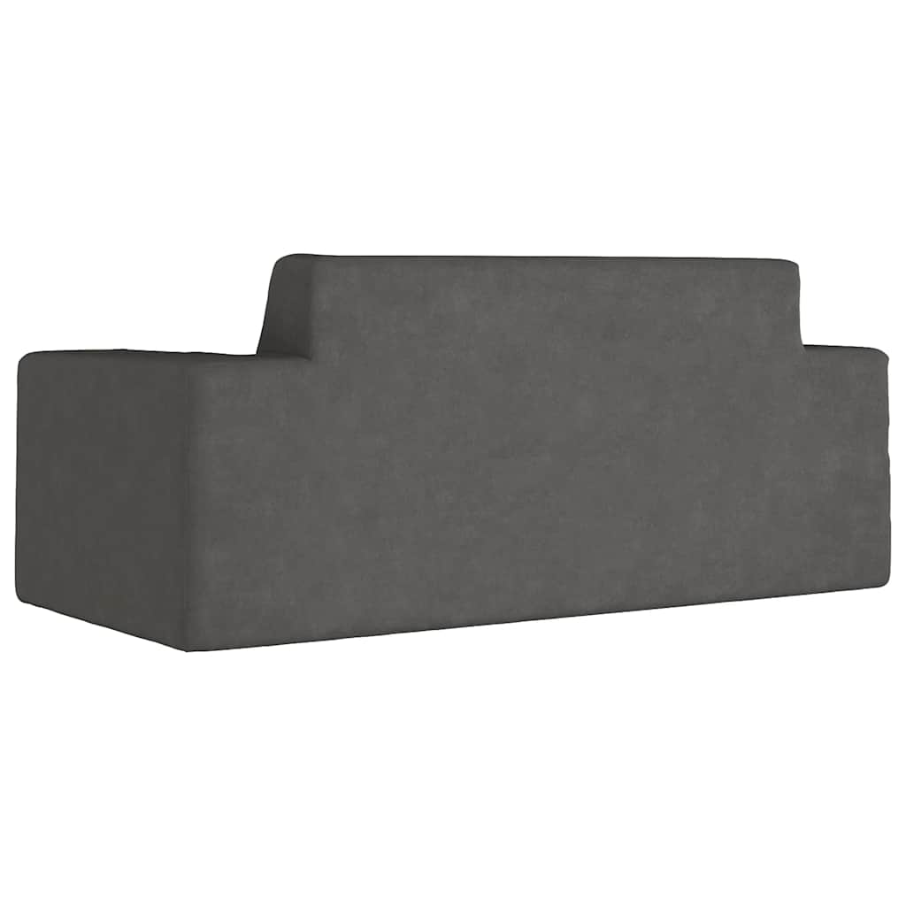 Kindersofa 2-Sitzer Anthrazit Weich Plüsch