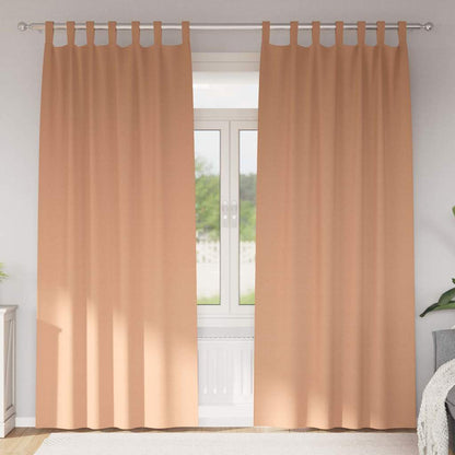 Verdunkelungs-Vorhänge mit Ringen 2 pcs Hellbraun 260 x 140 cm