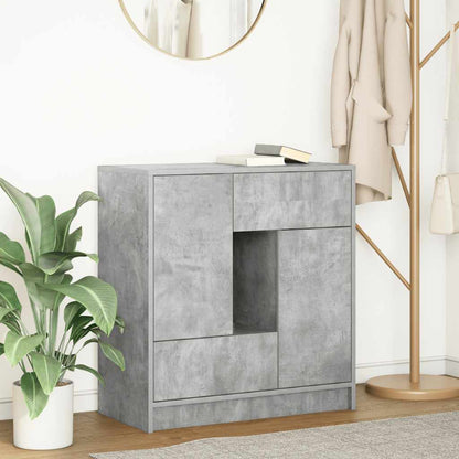 Sideboard mit Schubladen und Türen Betongrau 70,5x34x74,5 cm