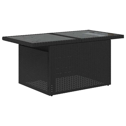 6-tlg. Garten-Sofagarnitur mit Kissen Schwarz Poly Rattan Akazie