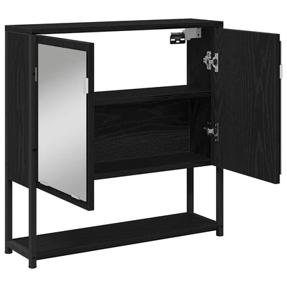 Spiegelschrank mit Regal Schwarz Eichen-Optik 60 x 16 x 60 cm