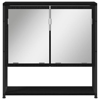 Spiegelschrank mit Regal Schwarz Eichen-Optik 60 x 16 x 60 cm