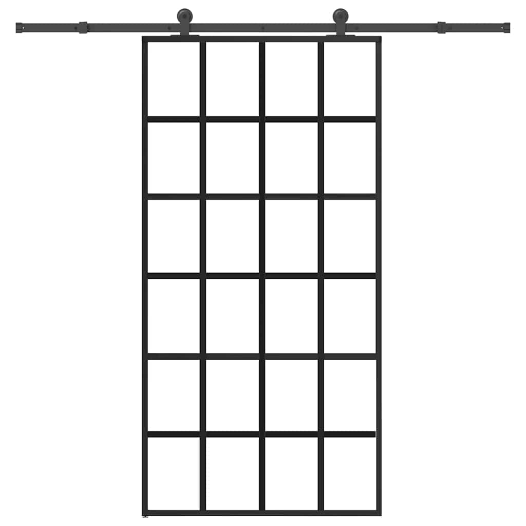 Schiebetür mit Beschlag 102x205 cm ESG-Glas & Aluminium