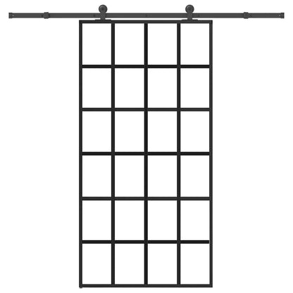 Schiebetür mit Beschlag 102x205 cm ESG-Glas & Aluminium