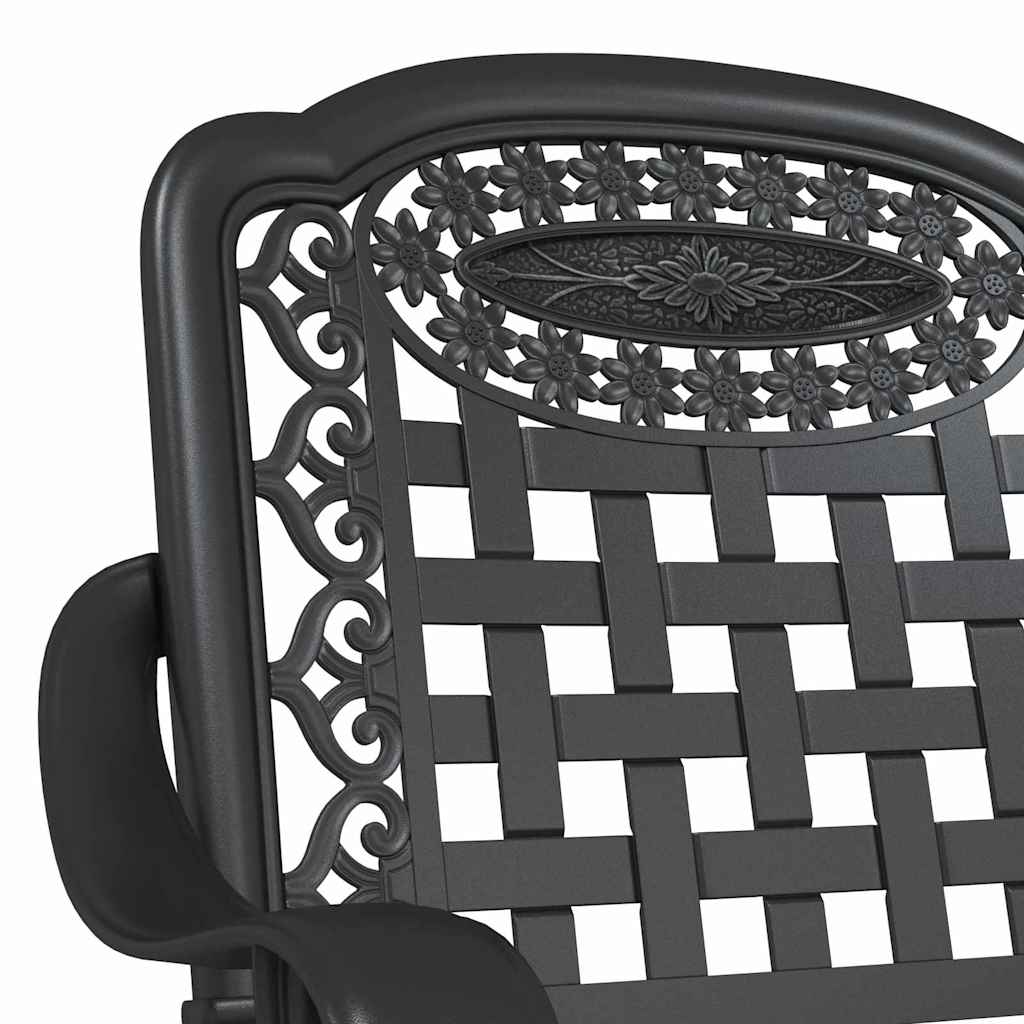 Gartenstuhl 2 pcs Schwarz 55 x 56,5 x 91cm Aluminium