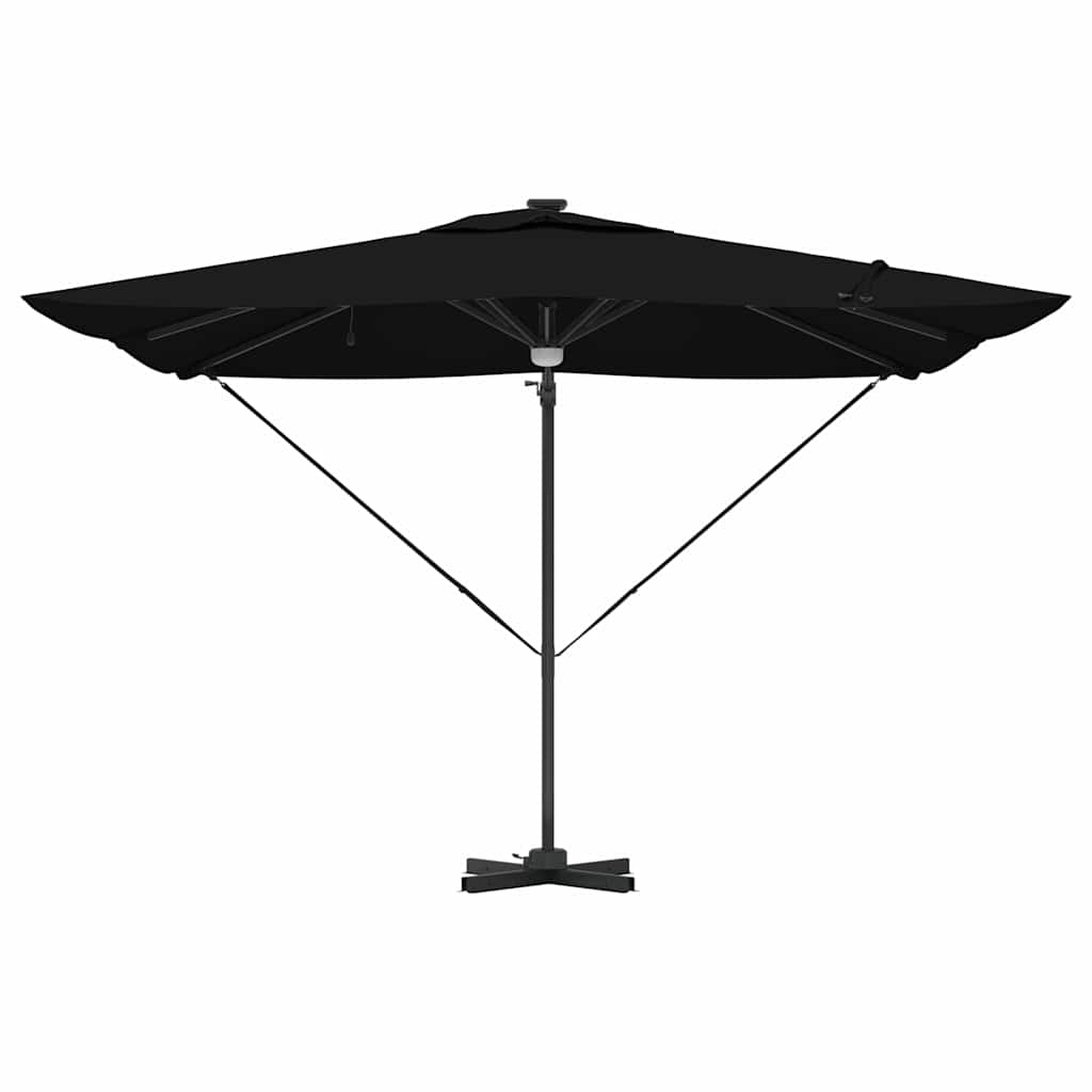 Roma Parasol Schwarz 286 x 284 x 270 cm Aluminium und Polyester