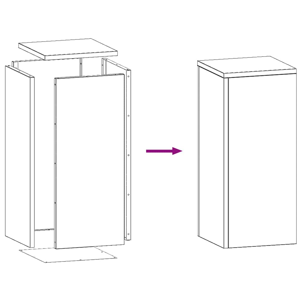 Pflanzenständer 2 pcs Weiß 24 x 24 x 55 cm Stahl