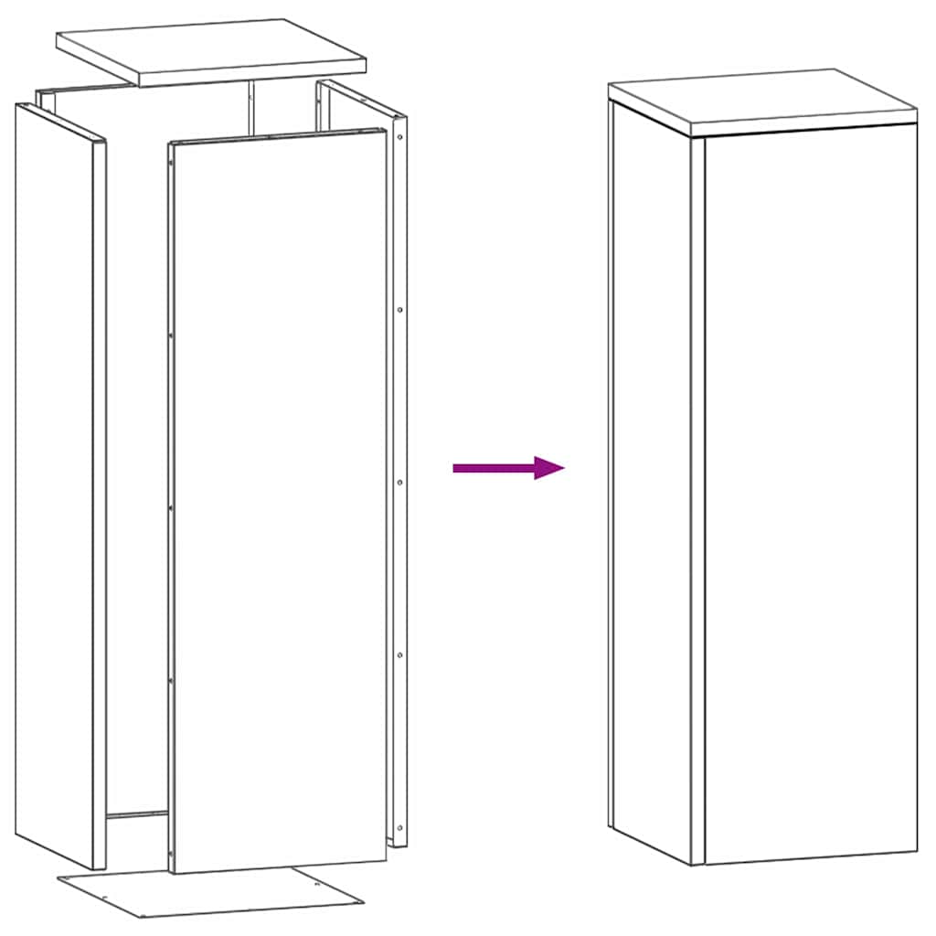 Pflanzenständer 2 pcs Schwarz 24 x 24 x 75 cm Stahl