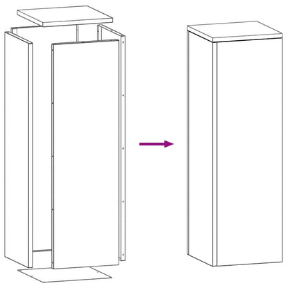 Pflanzenständer 2 pcs Schwarz 24 x 24 x 75 cm Stahl