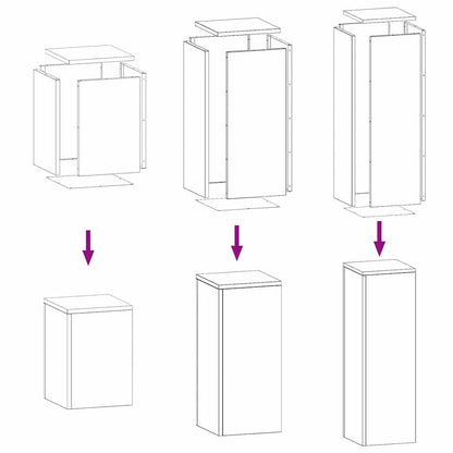 Pflanzenständer 3 pcs Schwarz Stahl