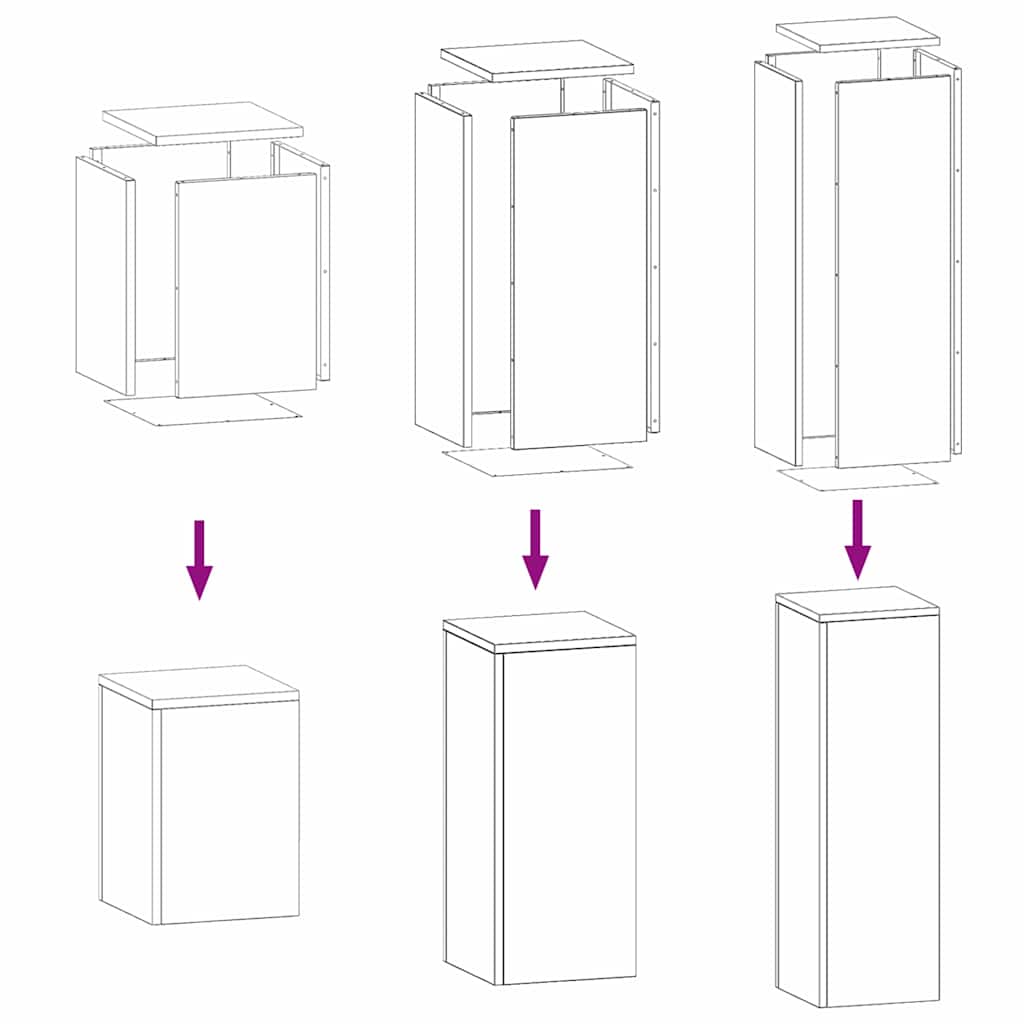Pflanzenständer 3 pcs Olivgrün Stahl