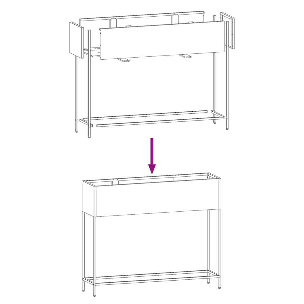 Hochbeet Gartenpflanzer Anthrazit 100 x 26 x 82 cm Stahl