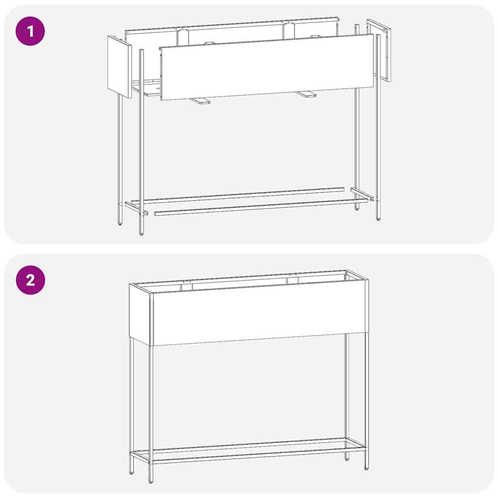 Hochbeet Gartenpflanzer Silber 100 x 26 x 82 cm