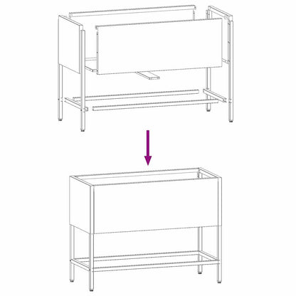 Hochbeet Gartenpflanzer Weiß 60 x 26 x 45 cm Stahl