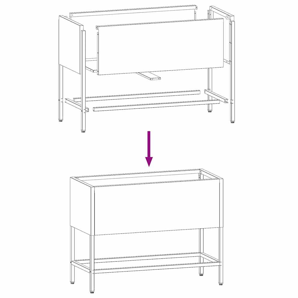 Hochbeet Gartenpflanzer Anthrazit 60 x 26 x 45 cm Stahl
