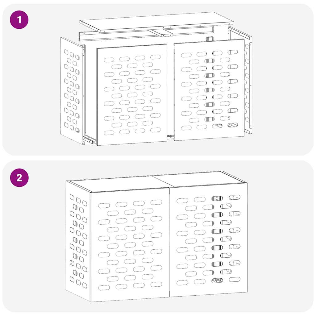 Klimaanlagenabdeckung Anthrazit 90 x 40 x 60 cm Stahl