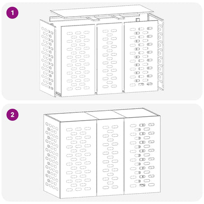 Klimaanlagenabdeckung Anthrazit 110 x 50 x 80 cm Stahl
