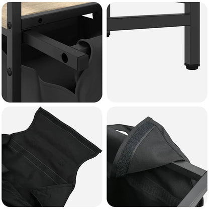 Wäschekorb 3 Fächer mit Ablage Sonoma-Eiche