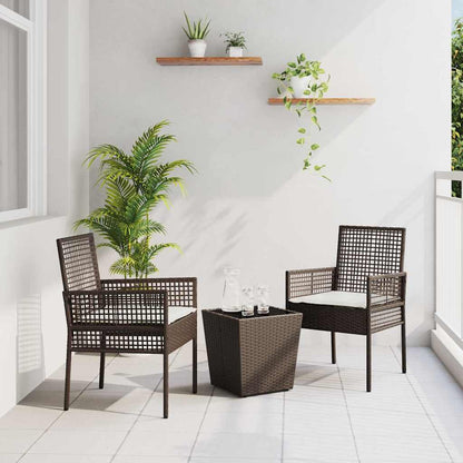 Garten Bistro Set 3 pcs Braun Poly-Rattan