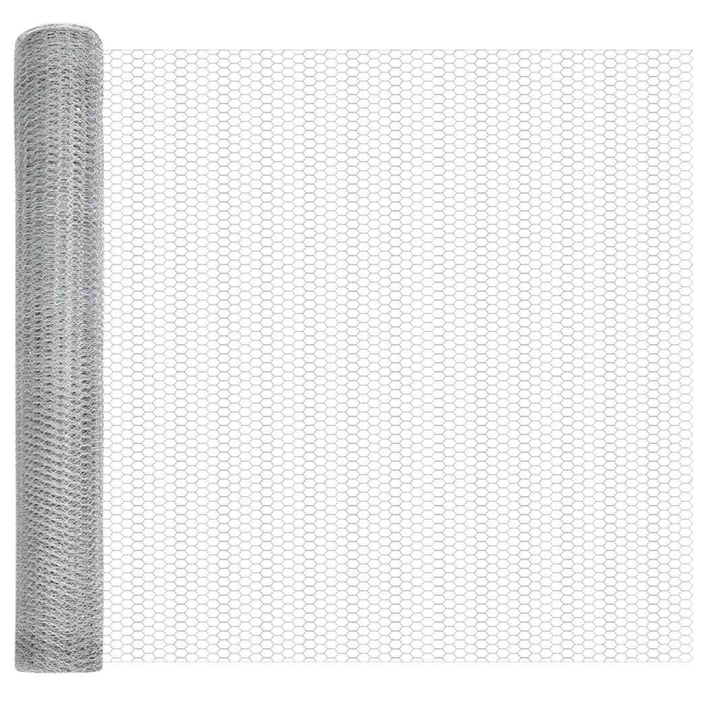 Zaun mit Pfosten Silber 1,2 x 50 m Stahl