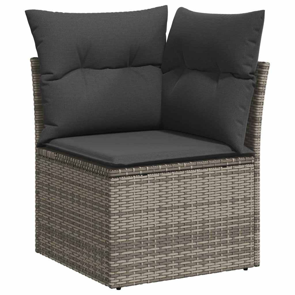 Gartensofa-set 4 pcs Grau Poly-Rattan