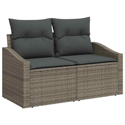 Sofa Set mit Kissen mit Kissen 6 pcs Grau Poly Rattan