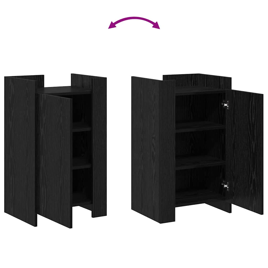 Sideboard Schwarz Eichen-Optik 45 x 35 x 75 cm