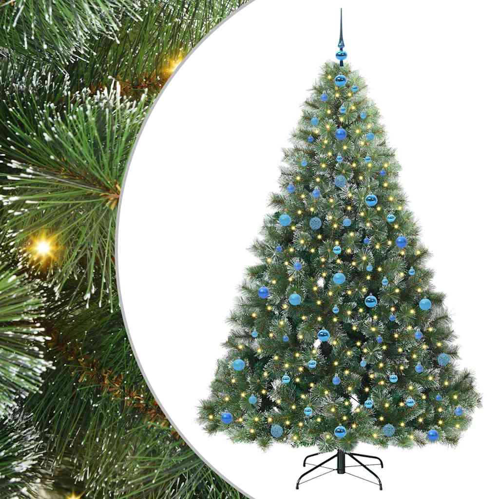 Künstlicher Weihnachtsbaum mit 300 LEDs Grün 210 cm PE und PVC