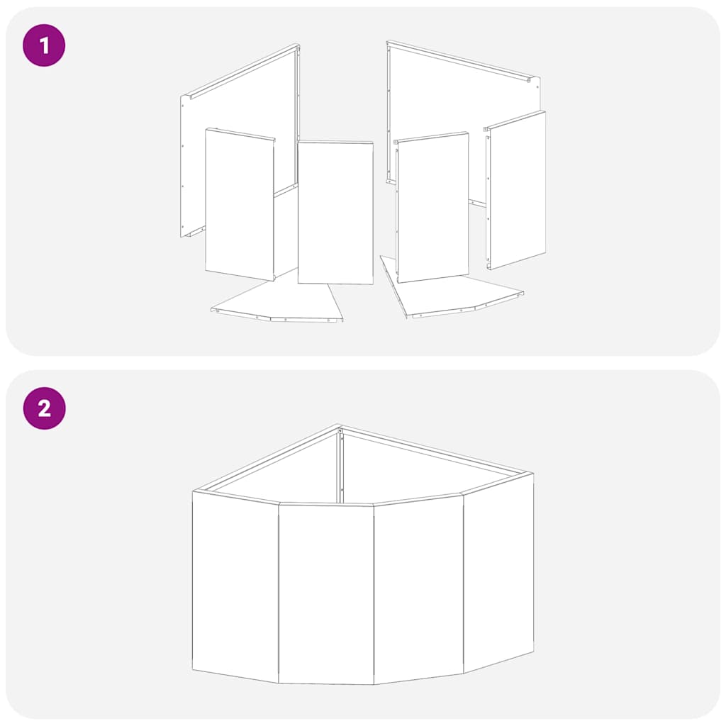 Eckpflanzer Schwarz 45 x 45 x 35 cm Stahl