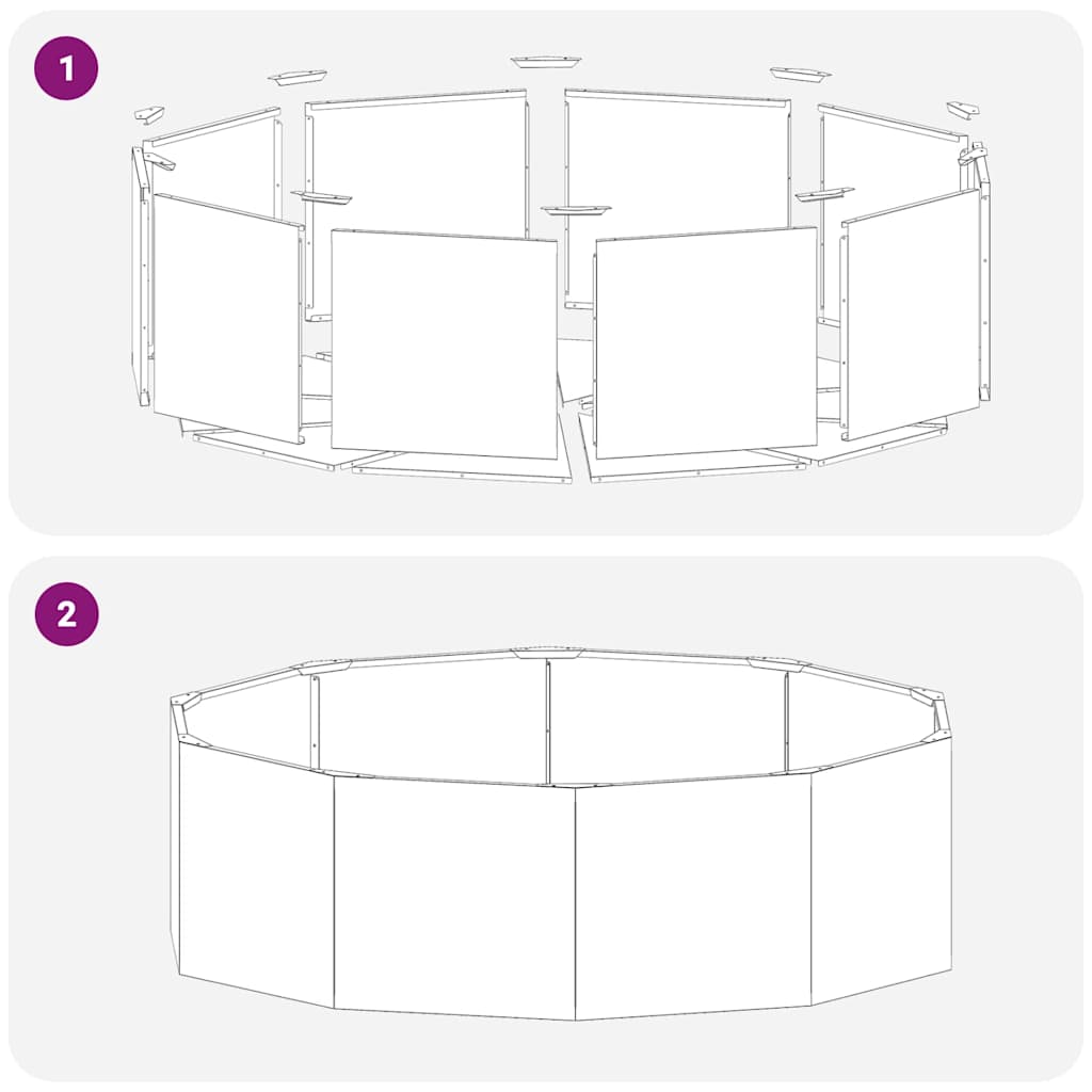 Pflanzkübel Olive Grün 120 x 120 x 35 cm Stahl