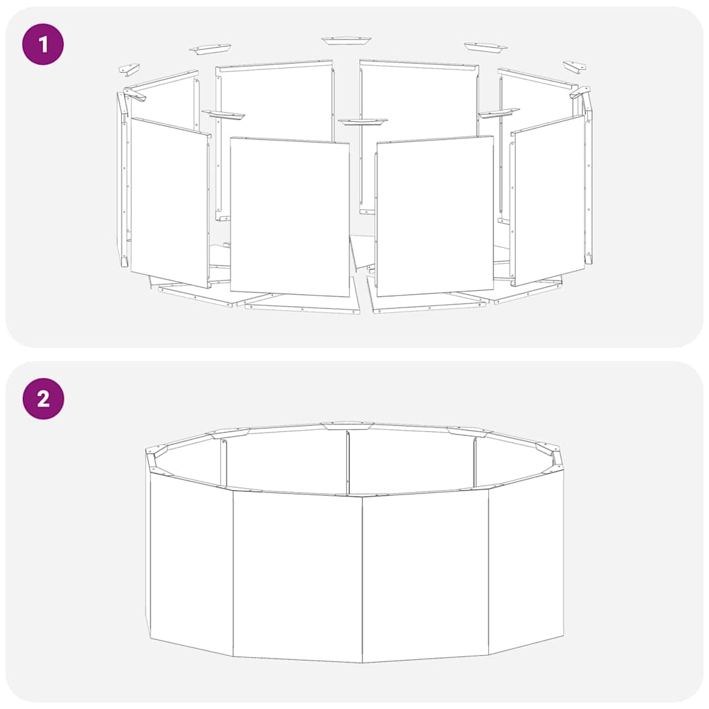 Pflanzkübel Weiß 90 x 90 x 35 cm Stahl