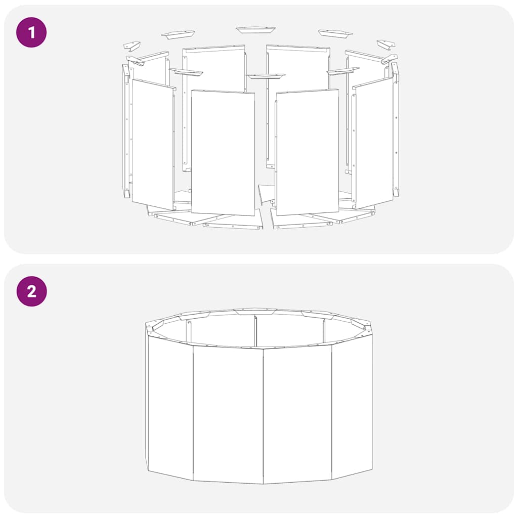 Pflanzkübel Silber 60 x 60 x 35 cm Verzinkter Stahl