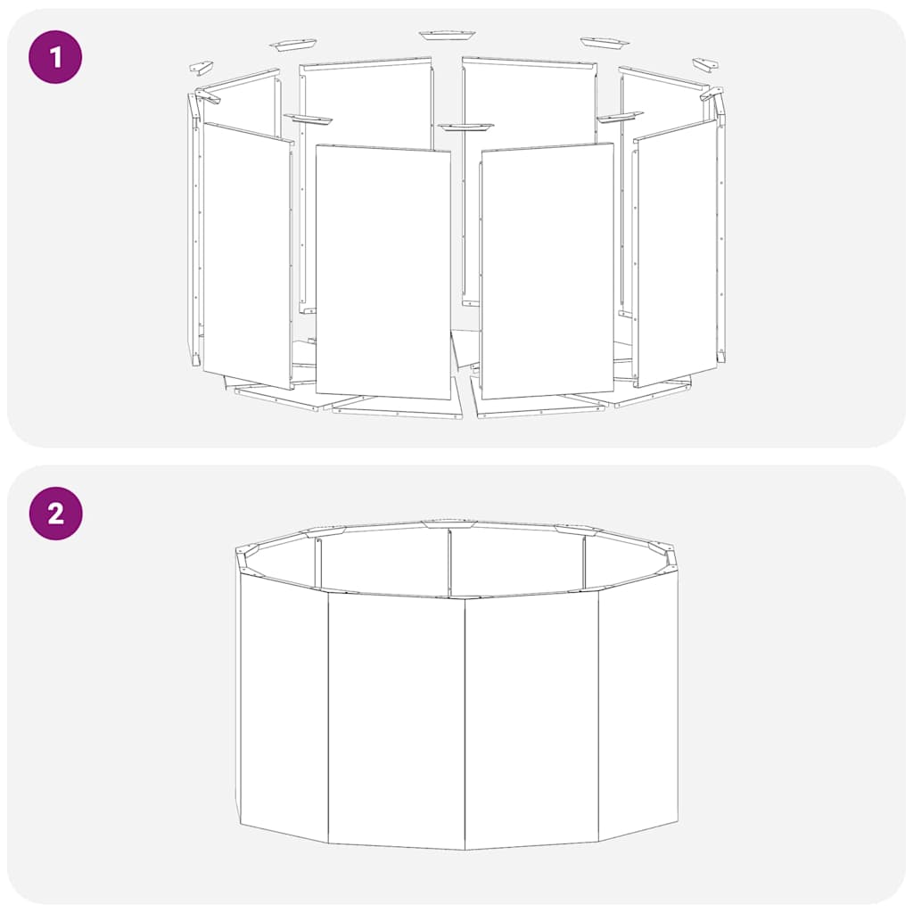 Pflanzkübel Schwarz 90 x 90 x 50 cm Stahl