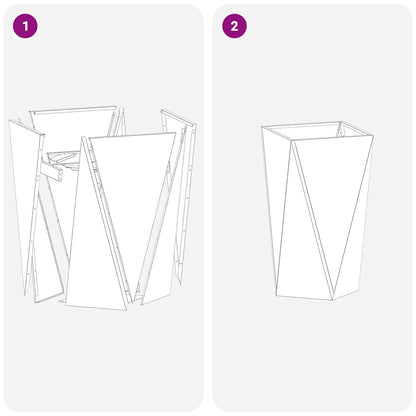 Pflanzkübel 2 pcs Schwarz 40 x 40 x 75 cm Stahl