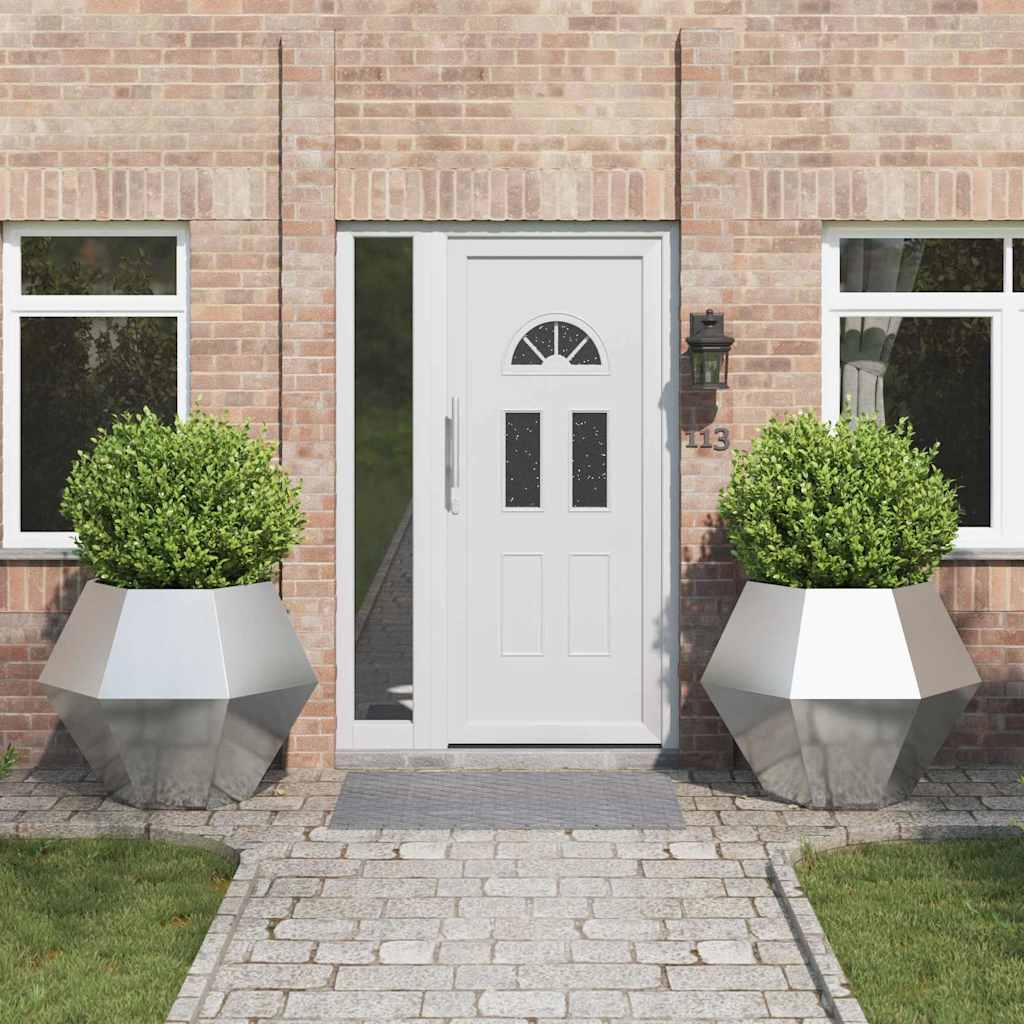 Pflanzkübel 2 pcs Silber 100 x 100 x 80 cm Edelstahl