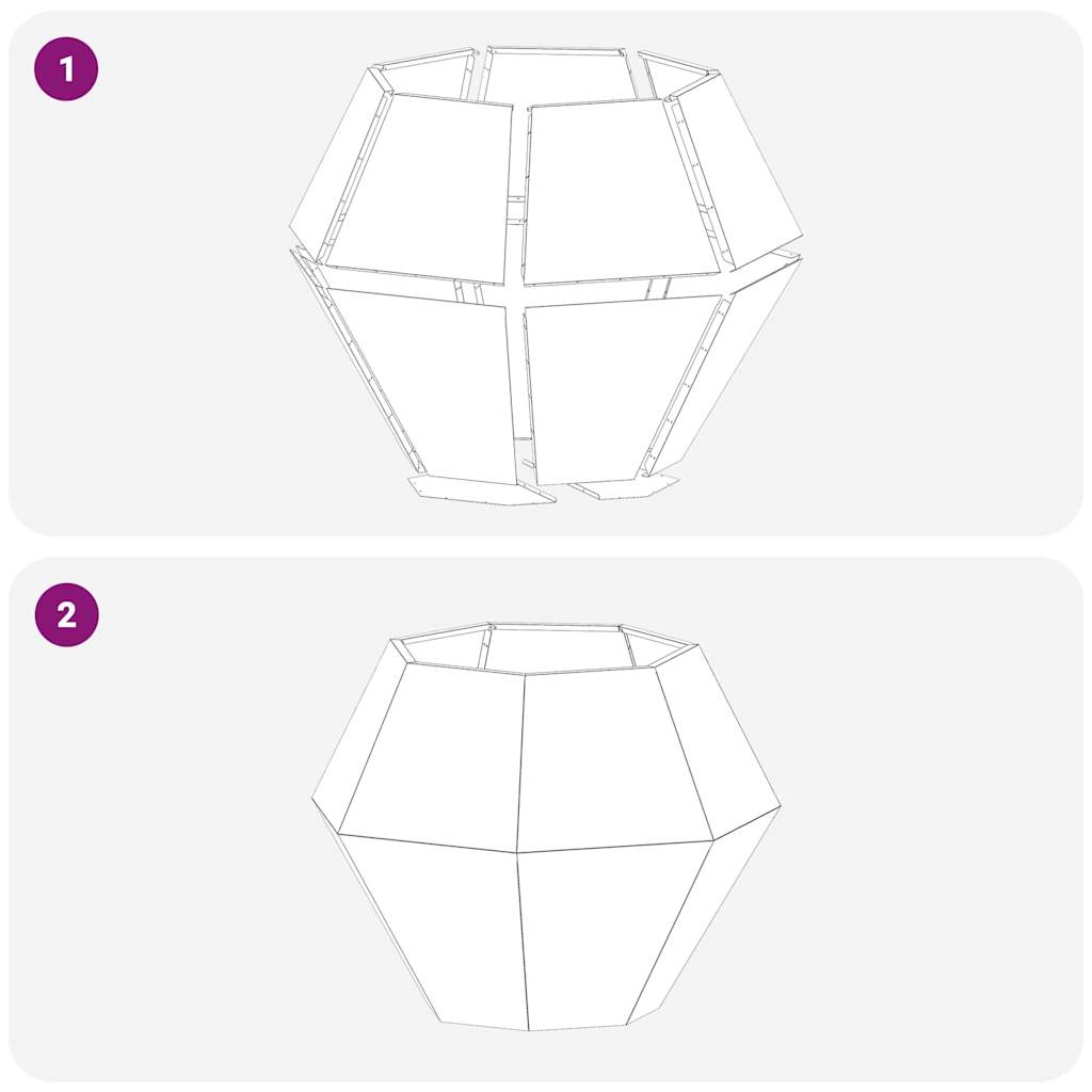 Pflanzkübel 2 pcs Silber 100 x 100 x 80 cm Verzinkter Stahl