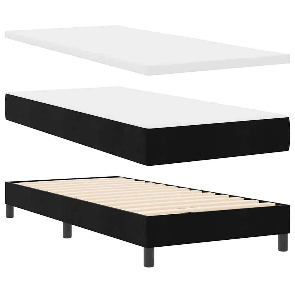 Boxspringbett mit Matratze Schwarz 200 x 100 cm Polyester