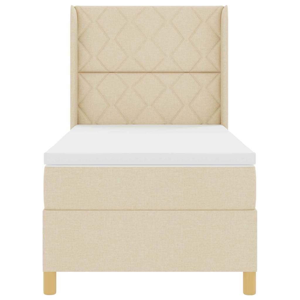 Boxspringbett mit Matratze Creme 100 x 200 cm Stoff