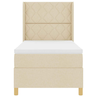 Boxspringbett mit Matratze Creme 100 x 200 cm Stoff