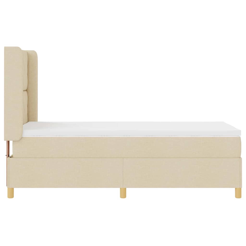Boxspringbett mit Matratze Creme 100 x 200 cm Stoff