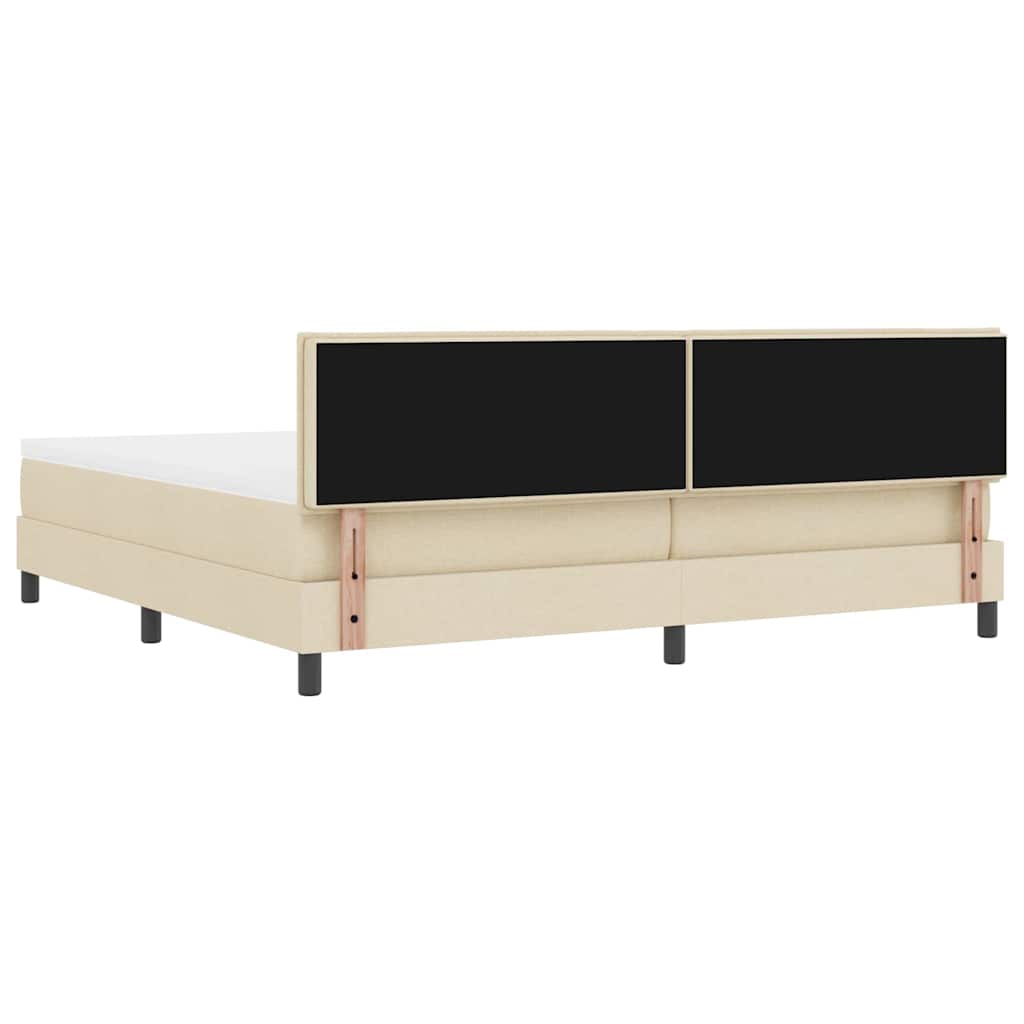 Boxspringbett mit Matratze mit LED Creme 200 x 200 cm Stoff