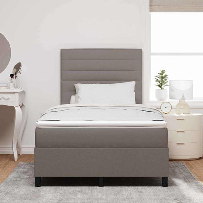 Boxspringbett mit Matratze mit LED Taupe 120 x 200 cm Stoff
