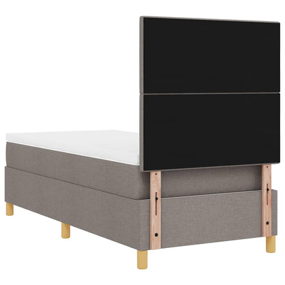 LED Boxspringbett mit Matratze Taupe 80 x 200 cm Stoff