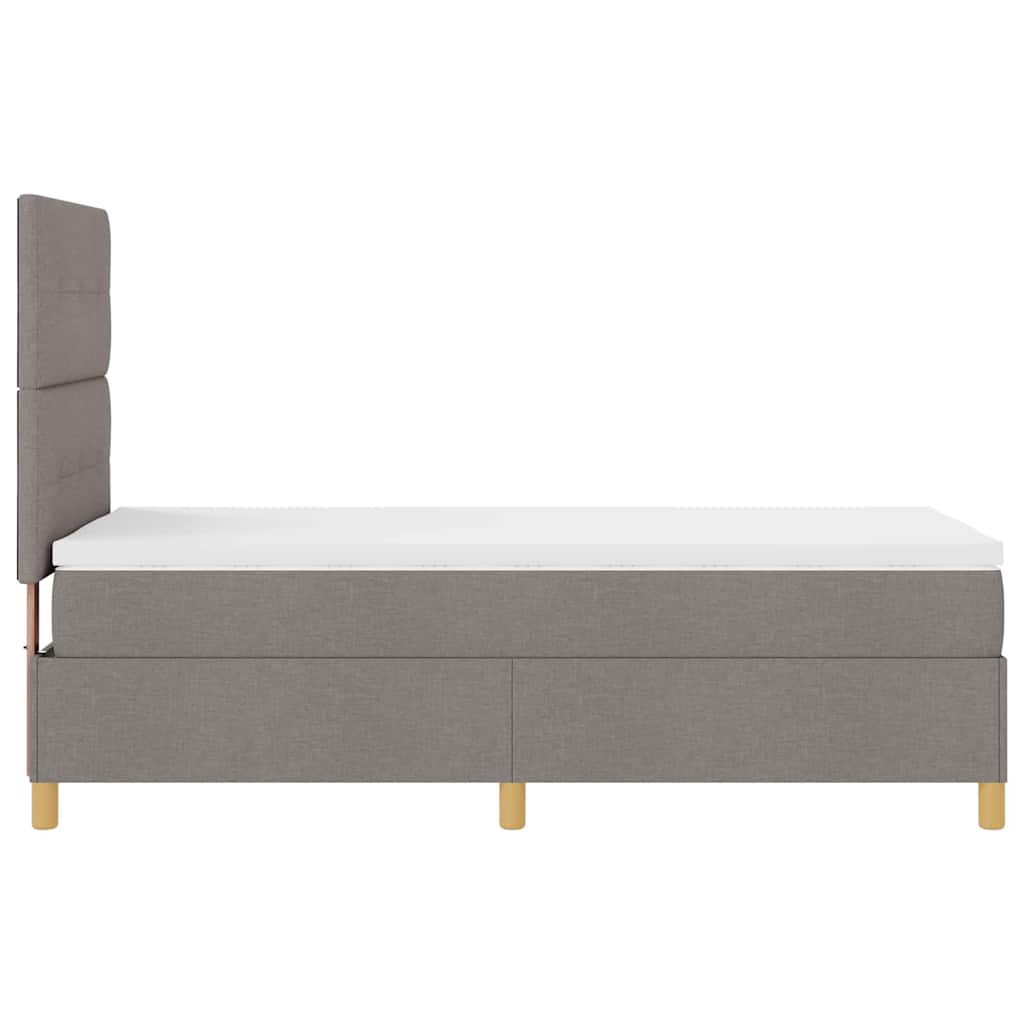 LED Boxspringbett mit Matratze Taupe 80 x 200 cm Stoff
