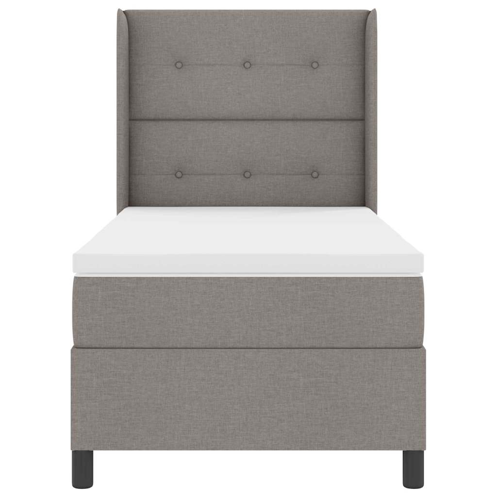 LED Boxspringbett mit Matratze Taupe 90 x 200 cm Stoff