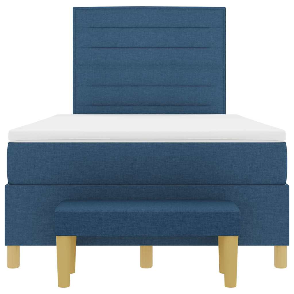 Boxspringbett mit Matratze mit Kopfteil Blau 120 x 200 cm Stoff