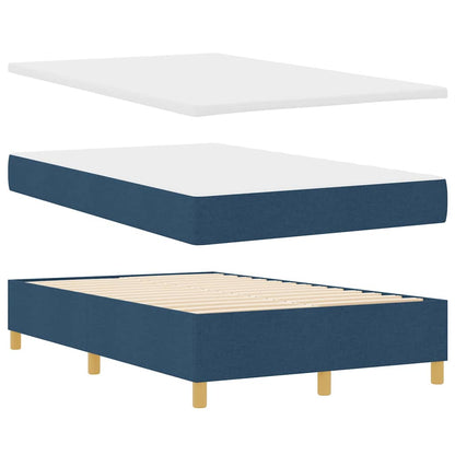 Boxspringbett mit Matratze mit Kopfteil Blau 120 x 190 cm Stoff