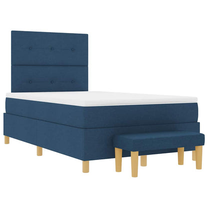 Boxspringbett mit Matratze mit Kopfteil Blau 120 x 190 cm Stoff