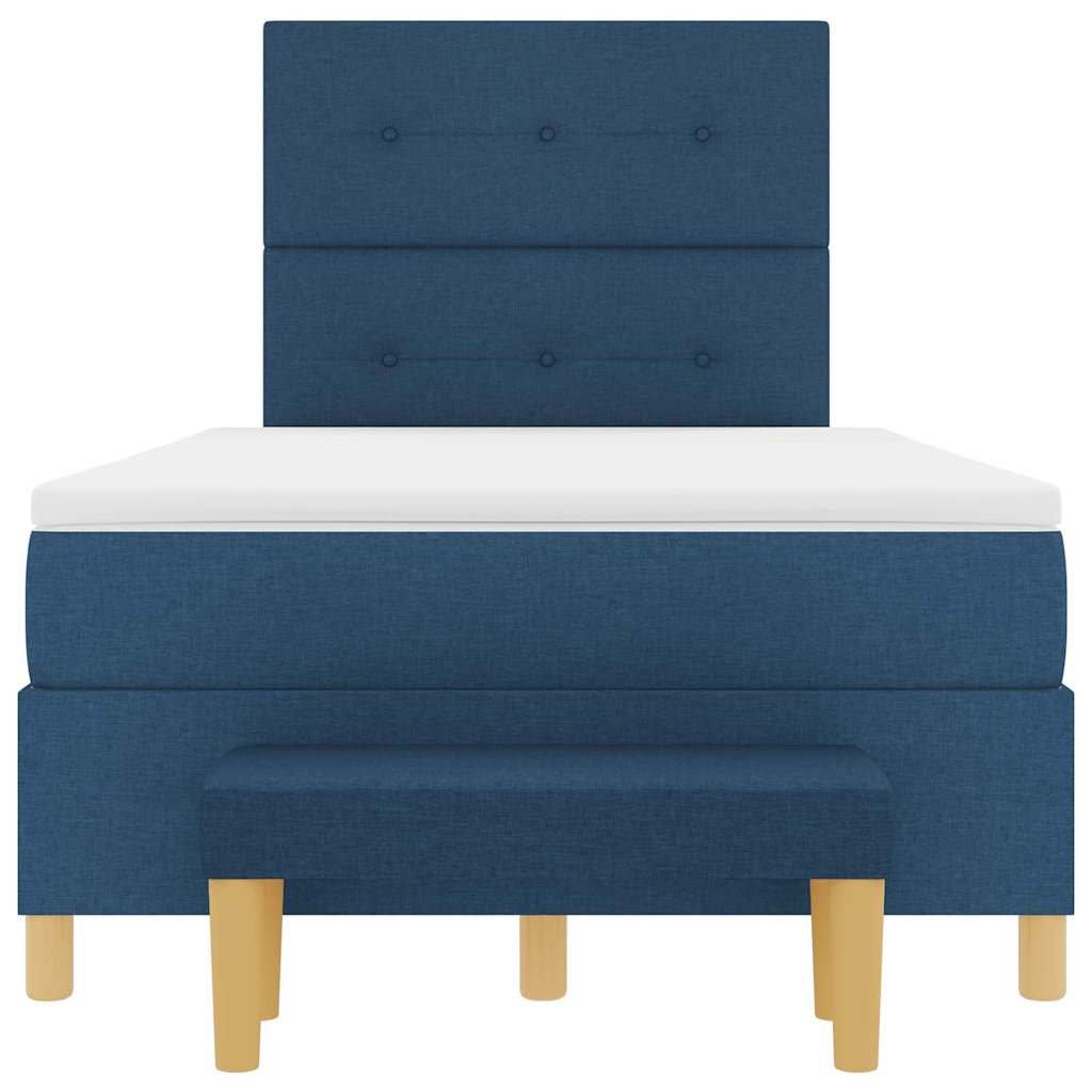 Boxspringbett mit Matratze mit Kopfteil Blau 120 x 190 cm Stoff